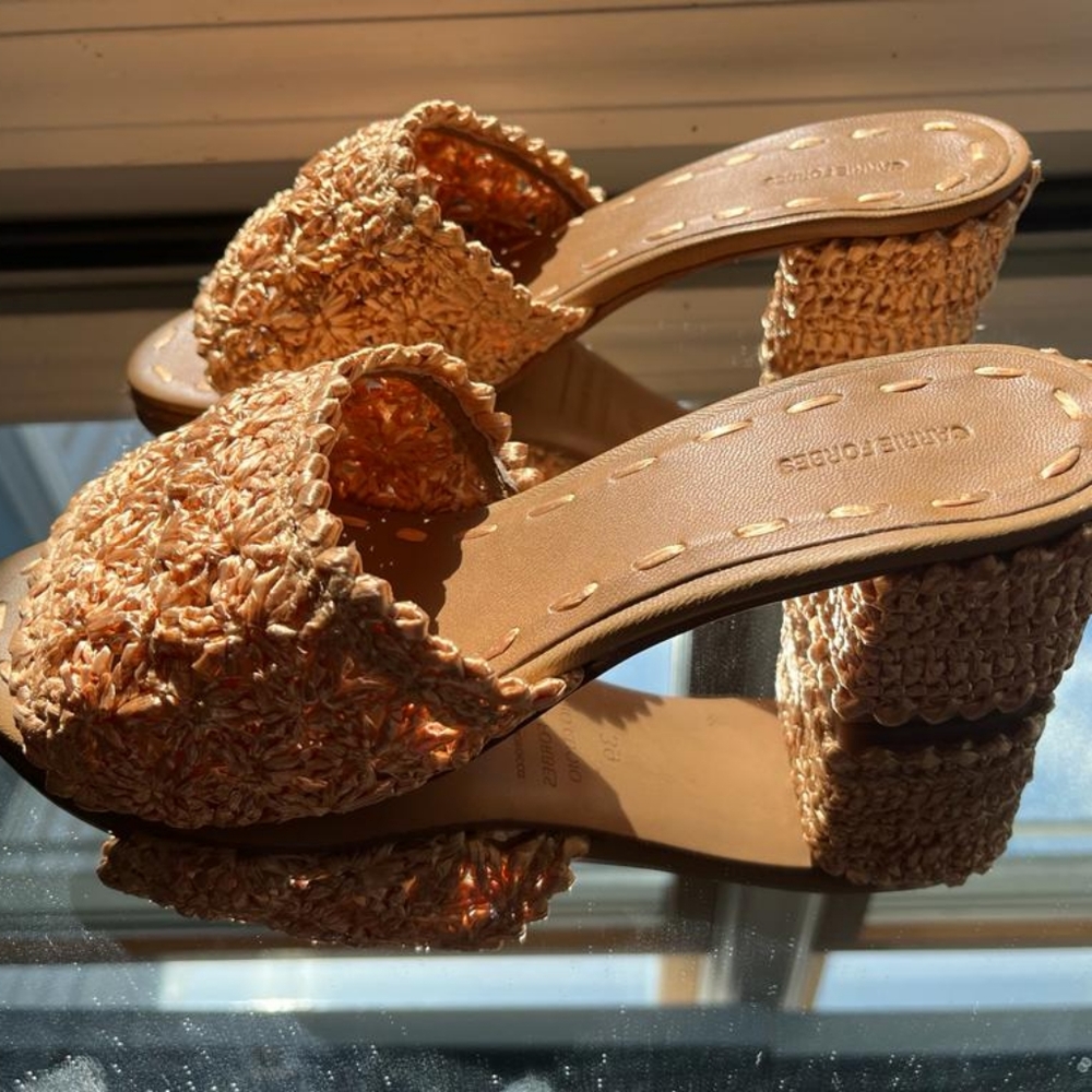 CARRIE FORBES VERO CUCIO block mules slides heels SIZE 39